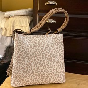 Very cute cheetah print bag lots of room